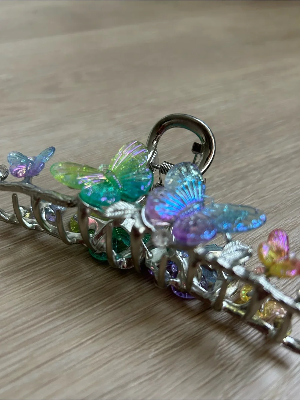 Iridescent Multicolor Butterfly Hair Clip - Women Accessories